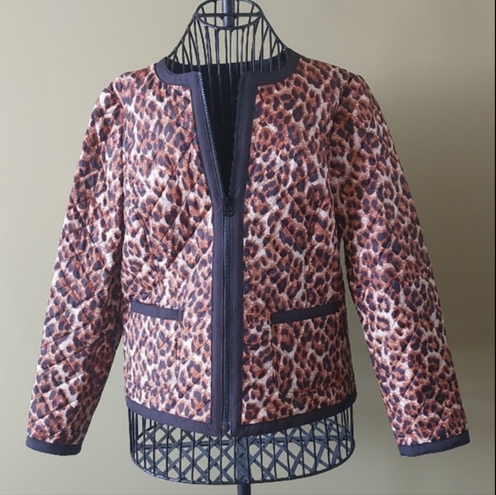 🌟HOST PICK🌟NWT, Talbots Leopard Print Puffer Jacket, size M